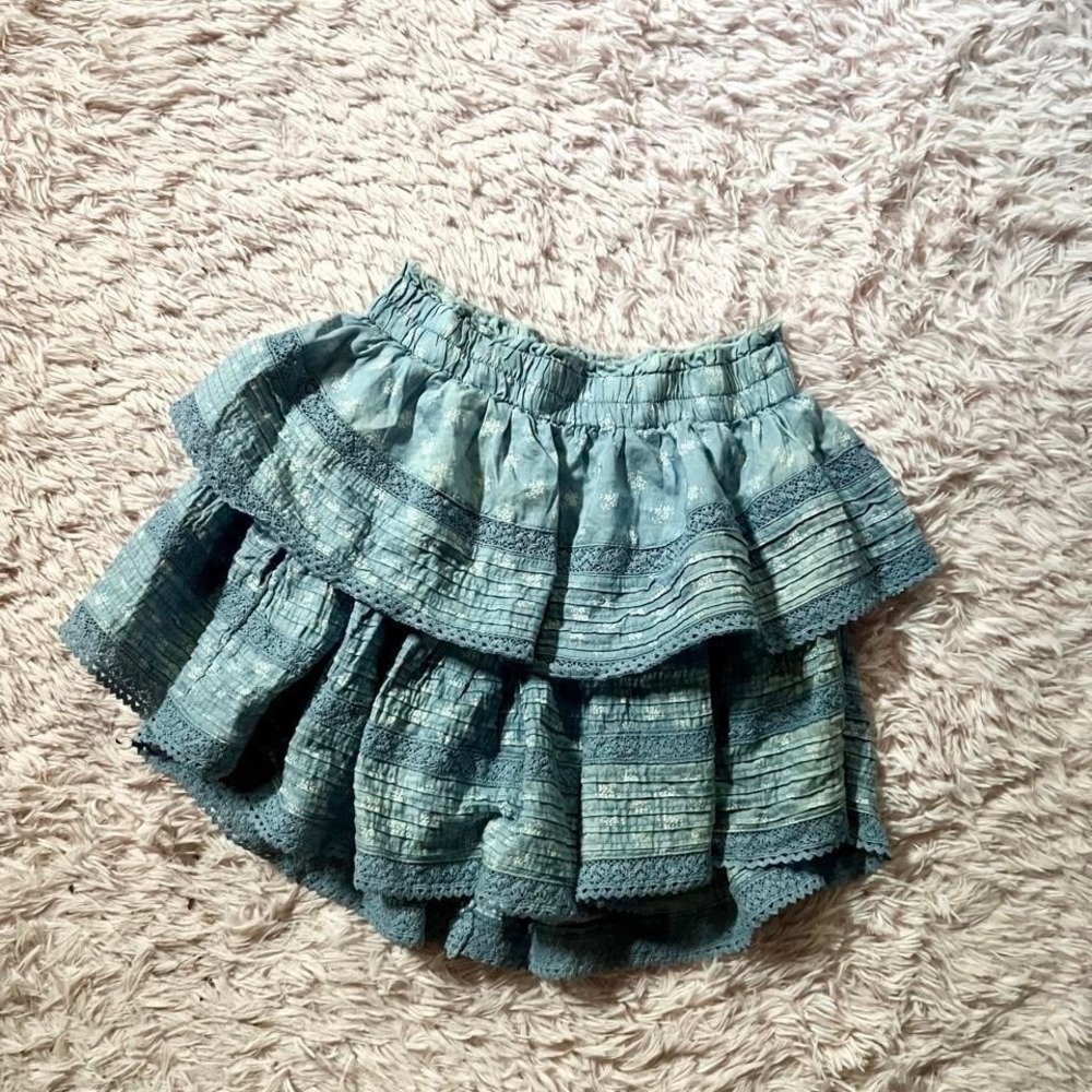 Whimsical Tiered Ruffle Coquette Twee Fairy Core Mini Skirt Womens XS Delicate